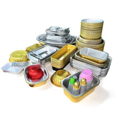 小型アルミホイル食品包装箱 配分制御と新鮮度のためのトレイ容器