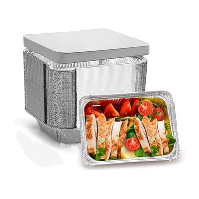 カードボード蓋 シルバー アルミホイール 食品保管と持ち帰り用のランチボックス 890cc